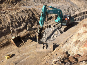 Sydney Water construction works: rock breaking