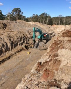 Rock breaking to lay Sydney Water sewer assets