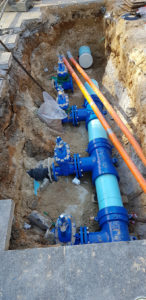 Connections to Sydney Water main under existing services.