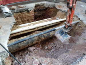 Sydney Water main exposed in Sydney CBD