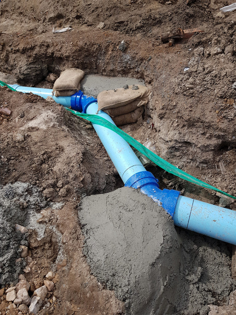 Concrete thrust blocks and bends Sydney Water Accredited WSC