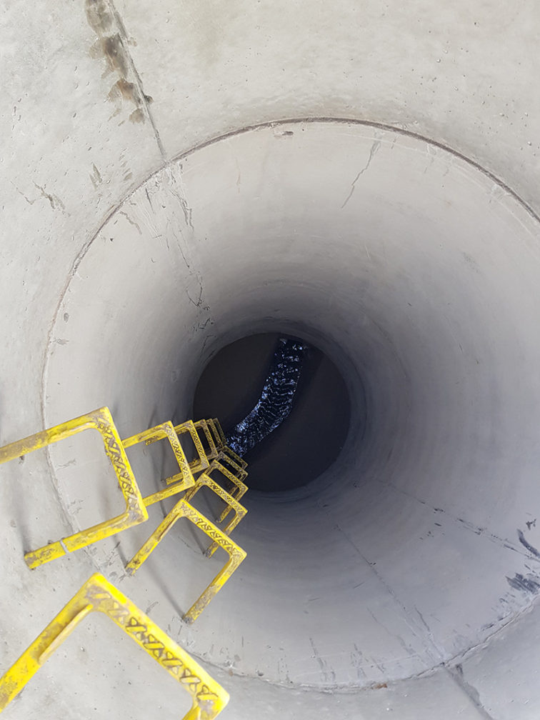 Deep Sydney Water reinforced concrete manhole