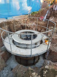 Large Manhole bveing formed up with safety features and forwork.