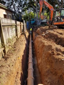 Sydney Water relined earthenware pipe exposed