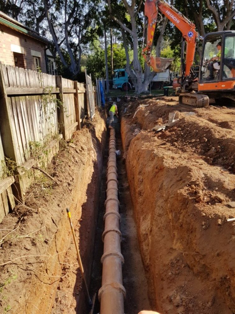 18m long relined pipe exposed